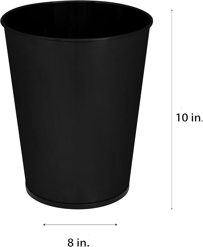 Bath Bliss Trash Can, Toilet Brush and Plunger 3 Piece Bathroom Set in Matte Black