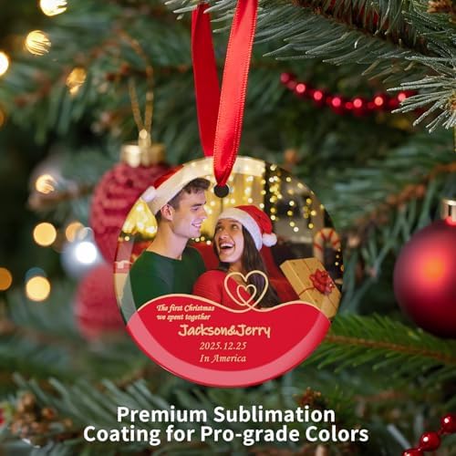 PYD Life 24 PCS Sublimation Blanks Ornaments Glass Frosted 3" Round