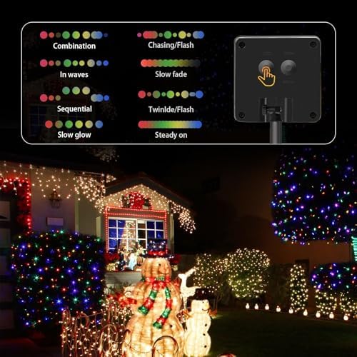 SyouHome Solar String Lights Outdoor, 6 Pack 600 LED Solar Christmas Lights