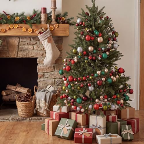 2 Pcs 6 ft Christmas Ball Ornament Garland, Retro
