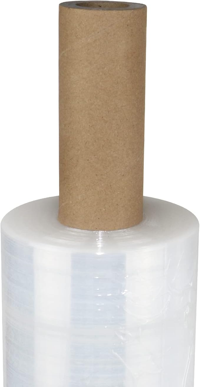 BOMEI PACK Stretch Film Wrap - Industrial Clear Plastic Stretch Wrap 1000 Feet 80 Gauge 4 Packs with Handle, Pallet Wrap for Packing, Moving Supplies, Packing Wrap Plastic Roll 15 Inches