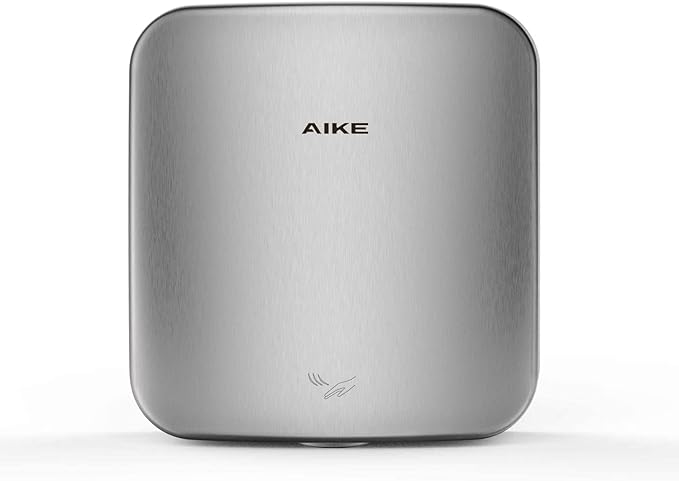 AIKE Heavy Duty Jet Cube High Speed Hand Dryer For Bathroom 110V 1400W, Model AK2800C Brushed Stainless Steel Cover