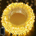 Ollny Christmas Lights 200LED 60FT Indoor, Warm White Connectable Plug in String Light Outdoor, 8 Modes Waterproof Timer LED Fairy Lights for House Outside Bedroom Patio Balcony