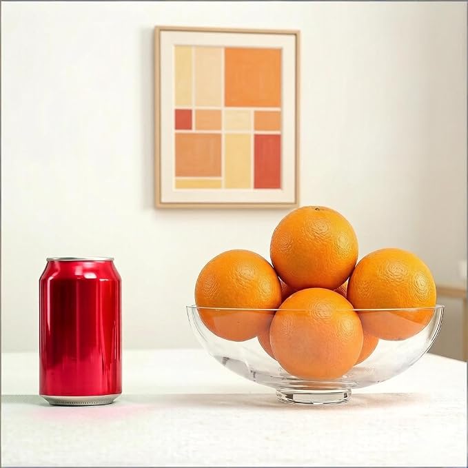 CYS EXCEL Glass Small Decorative Footed Bowl (H:3" D:8") Fruit Display Terrarium Compote Pedestal Vase Kitchen Table Centerpiece