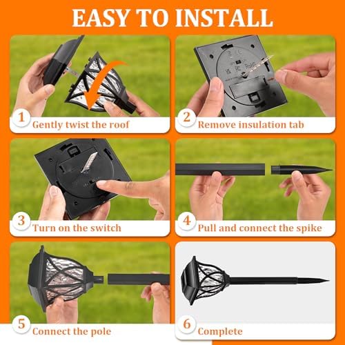 GIGALUMI Solar Lights Outdoor Waterproof, LED Solar Garden Lights