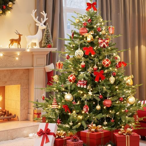 Alupssuc 82pcs Classic Christmas Balls Ornaments Set, Red and Gold