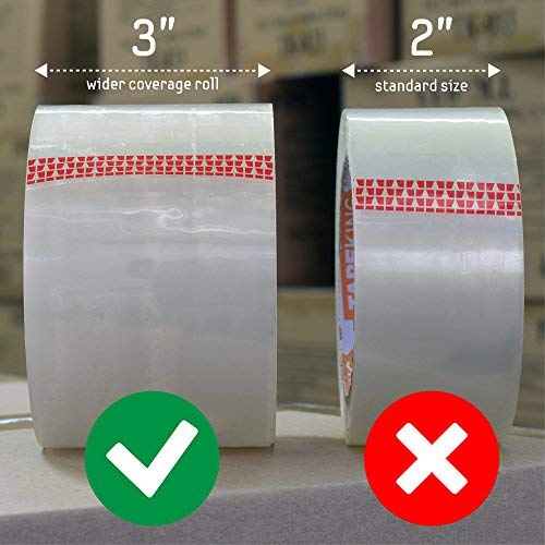 Tape King Clear Packing Tape | 60 Yards Per Roll (6 Rolls) | 3 Inch Wide Heavy Duty Packing Tape 2.7mil Strong Adhesive for Moving Boxes, Shipping Cartons, Office Use, Storage (360 Yards)