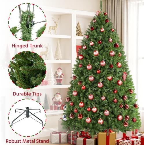 Yaheetech Christmas Tree 7.5ft Unlit Full Artificial Thick Xmas Tree, Green