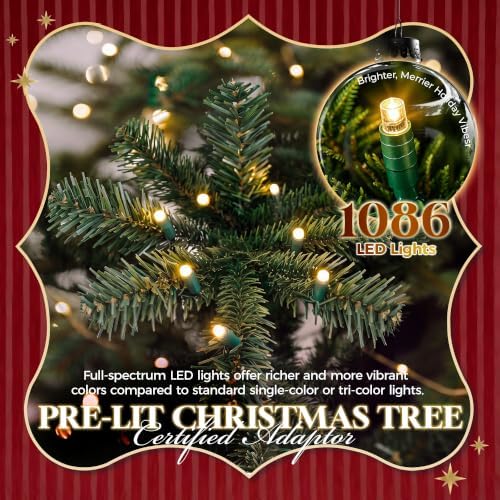 HOLLO STAR 12ft Prelit Christmas Tree, Multi-Color RGBW Lights