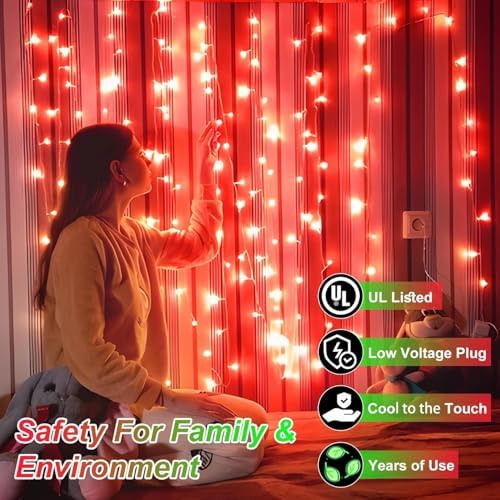 WUXYIYANG 750 LED 240FT Red Valentine Lights, 12 Pro Modes and Timer Memory