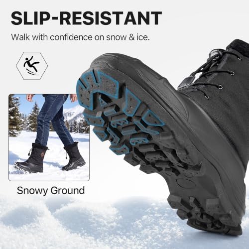 Snow Boots for Men Waterproof Lightweight Winter Men's Snow Boots