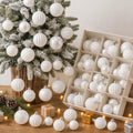 Lunmon 64 Pcs White Christmas Ball Ornaments Modern Xmas Tree Decorations