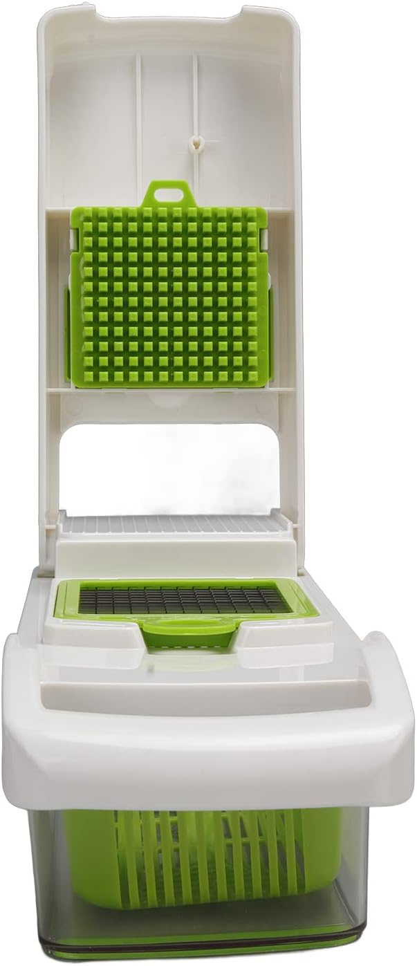 Omabeta Vegetable Peeler Cutter Grater 4 in 1 Multi Function Kitchen Tool with Stainless Steel Blades and Anti Slip Handle for Slicing Dicing Grating Vegetables Fruits Cheese (White)