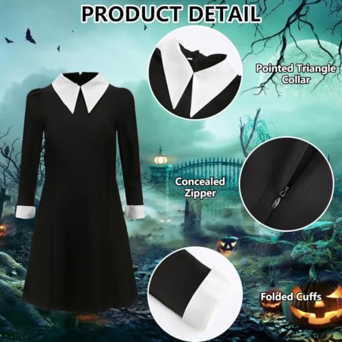 Girls Halloween Costume Kids Princess Black Dress for Family Cosplay Outfit