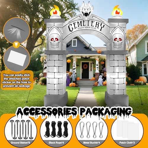 Kalolary 10FT Tall Halloween Archway Inflatables