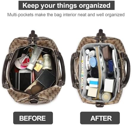 OMYSTYLE Purse Organizer Insert, Felt Tote Bag Organizer Insert with 5 Sizes, Handbag Dividers for Inside Purse, Compatible with Longchamp, Neverful, Speedy and More