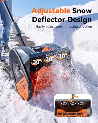 Cordless Snow Shovel, Electric Snow Blower with Total 8000mAh Battery