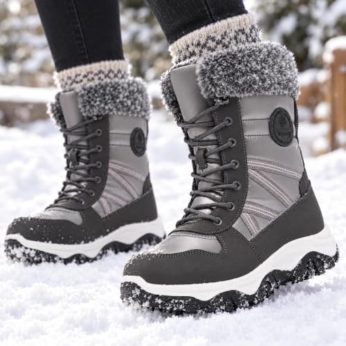 Women's Winter Snow Boots Warm Fur Water Resistant Non Slip Boot