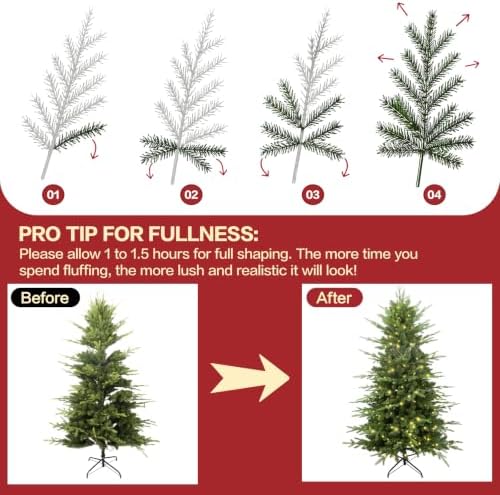7 FT Prelit Aspen Fir Christmas Tree, Blue Spruce Xmas Tree