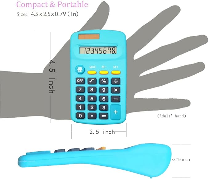 Mini Calculator, Small Calculator (B, Set of 30) | 8 Digit Dual Power Portable Pocket Size Desktop Handheld for Classroom Desktop Home