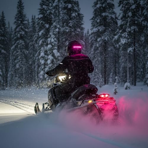 BITEHARDER Snowmobile Helmet Safety Light, Pink
