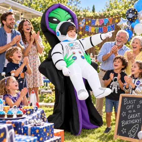 GOOSH Alien Costume Halloween Inflatable Costume for Kids Boys Girls Blow up for Parade Party Cosplay
