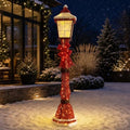 60 Inch 3D Lamp Post Lighted Outdoor Christmas Decoration Wine Red