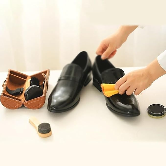 Shoe Polish Brush Set Shoes Travel Hotel Care Shine