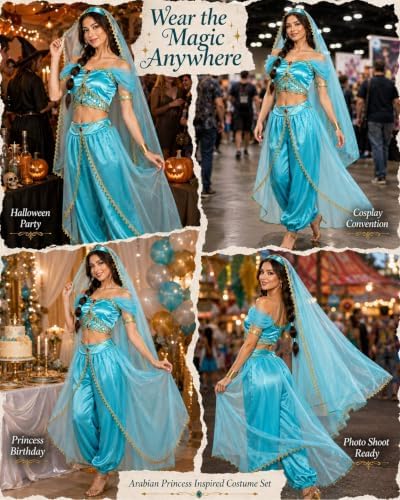 CICOCI Womens Arabian Princess Costume 10-Piece Desert Dancer Outfit
