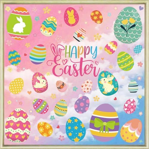 Easter Window Clings Easter Decorations for Home Spring Decor Eggs Stickers