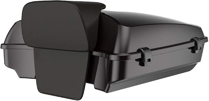 Advanblack Road Glide Tour Trunk Pack Blackened Cayenne Razor Tour Trunk Pack Backrest Pad for '97-'25 Harley Touring Road King Street Glide Electra Glide CVO models