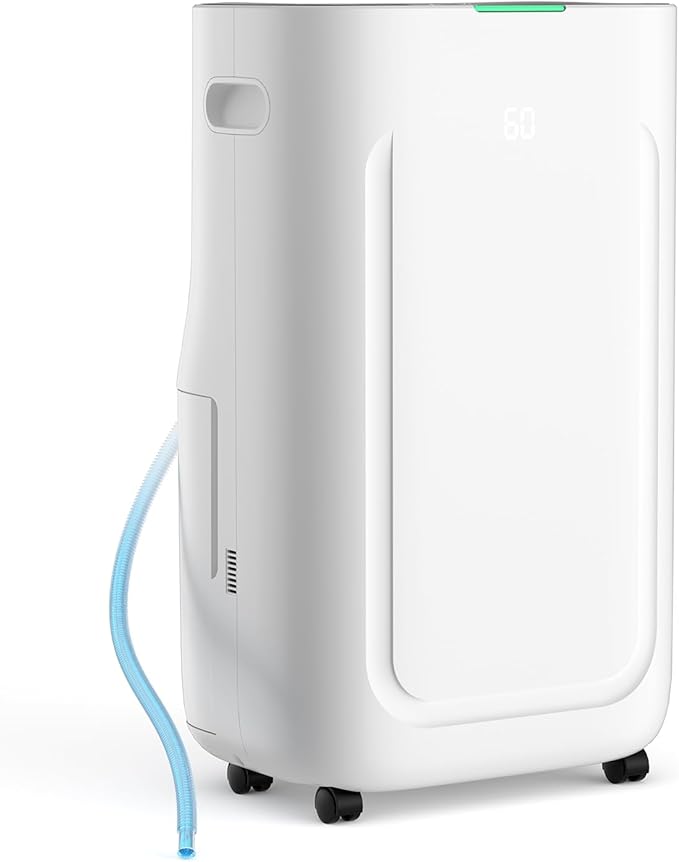 Ludatido 2025 Upgraded Dehumidifier, 80 Pint/Day, 5000 Sq.Ft for Whole Home & Basement, 1.72 Gal Tank, 42dB Quiet, Child Lock, Sleep/Fan/Dry Modes, 24H Timer & Auto Continuous Drain