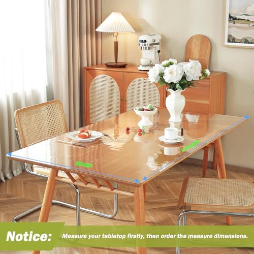 OstepDecor 35.4x55 in Clear Table Protector 1.5mm Thick Plastic Table Cover