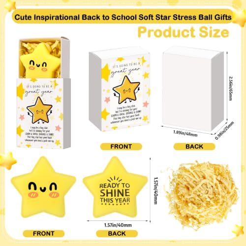 Wettarn 24 Sets Back to School Gift for Students Star Balls