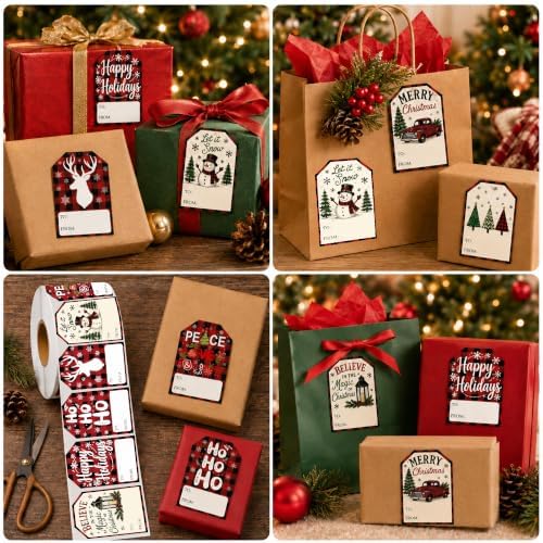 Gift Tags - 500PCS Christmas Tags Stickers for Presents & Gift Packaging