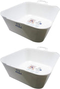 OHE Laundry Tub, Length 17.1 x Width 14.6 x Depth 6.9 inches (43.5 x 37 x 17.5 cm), White, Arao! Large Storage, Hand Wash, Place, Can Be Used for Pet Washing, Foot Bath, Made in Japan, Set of 2