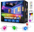 POOFZY Permanent Outdoor Lights 150FT, RGB+IC Smart Outdoor Lights for House, App & Voice Control, Waterproof Outdoor Eave Lights for Christmas Holiday Patio Yard Decor