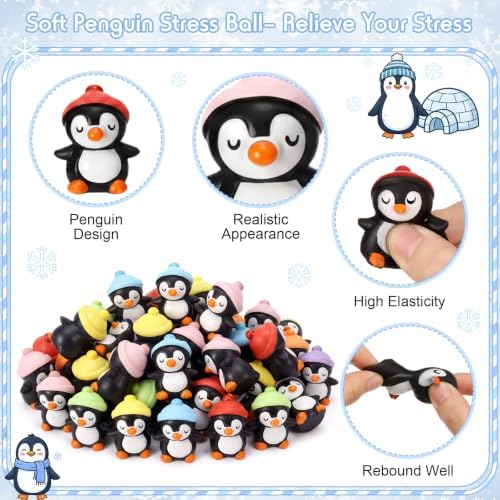 Thenshop 20 Pcs Cute Penguin with Hat Balls Bulk Birthday Party Favors