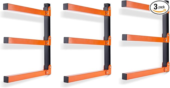 Ultrawall Wall Mount Wood Organizer Racks, Lumber Storage Metal Racks Wood Storage Racks with 3-Level (3 Pack)