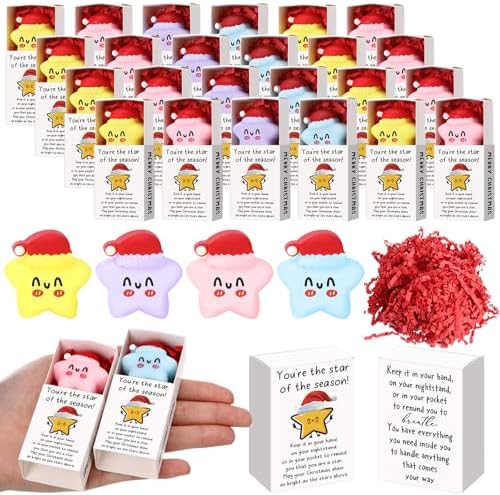 48 Sets Christmas Party Favors Star Appreciation Gifts with Boxes