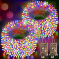 Hezbjiti 2Pack 1000 LED 403 FT Christmas Lights Outdoor String Lights 8 Modes with Timer Memory Waterproof Fairy Lights Plug in for Classroom Bedroom Wedding Party Holiday Xmas Decorations(Multicolor)