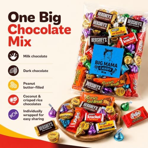 Big Mama Halloween Candy Bulk Chocolate Assortment Bag 4 lb