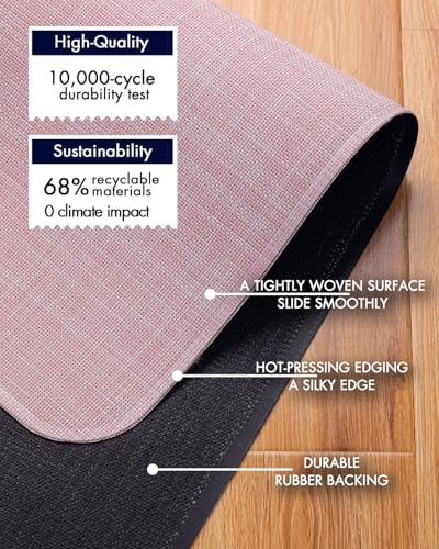 BARoyal Office Chair Mat for Hardwood Floor Under Desk Computer Rolling Chair Mat for Wood/Tile Floor Non-Slip Heavy Duty Desk Rug PVC Plastic Hard Floor Protector 48" x 60"(Blush)