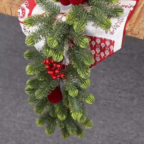 6FT Christmas Garland for Indoor Outdoor Table Fireplace Xmas Decorations