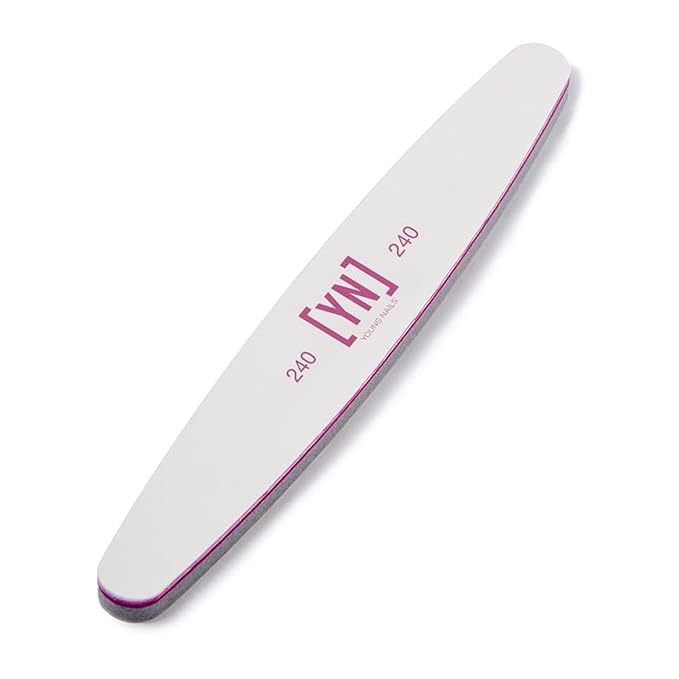 Young Nails Professional Nail File - 240/240 Grit Purple Combo Files, 25 Pack - Double Sided Ergonomic Emery Boards for Natural Acrylic Gel Nails, Perfect for Nail Techs or DIY Nails At Home