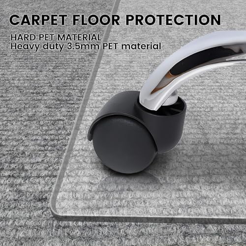 Office Chair Mat for Carpet & Hardwood Floor, 47"x32" Heavy Duty (1/7" Thick) Flat Shipping