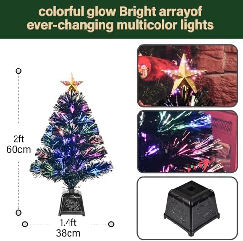 24inch Black Fiber Optic Christmas Tree,