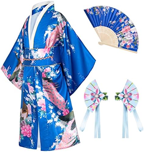 Japanese Traditional Dress Kimono Robe for Kids Girls Costume