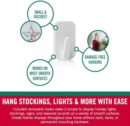 VELCRO Brand Holiday Decorating Kit, Garland Ties & Adhesive Hooks