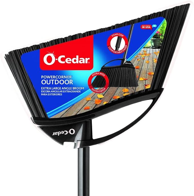 O-Cedar Angle Broom 157950 Outdoor Power Angle Broom, Assorted Colors (pack of 4)